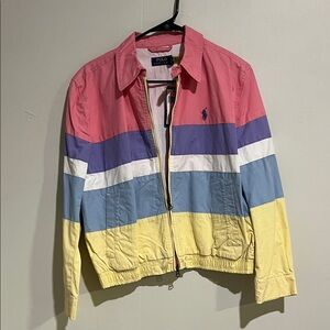 Polo by Ralph Lauren Women's Colorful Striped Bomber Jacket